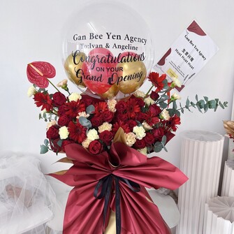 Red Gold opening flower stand 2