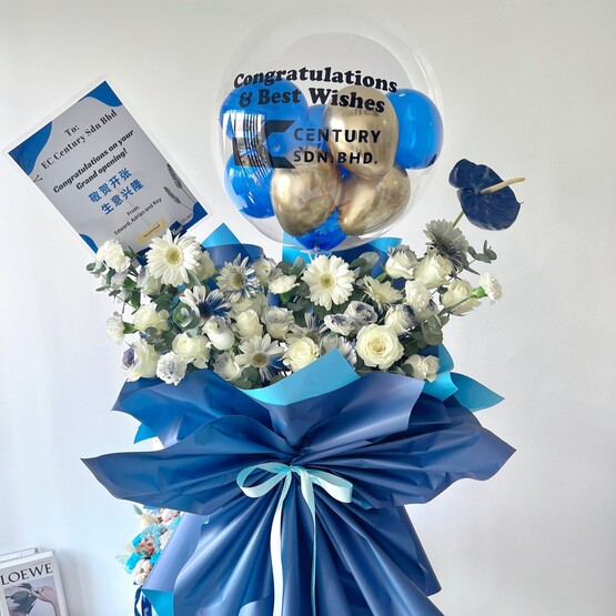 Coastal blue opening flower stand