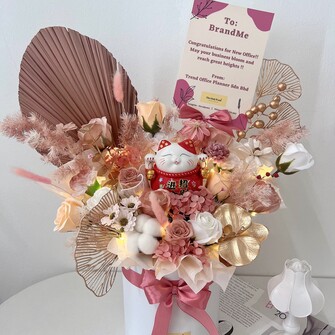 Rose gold opening flower box (L size)