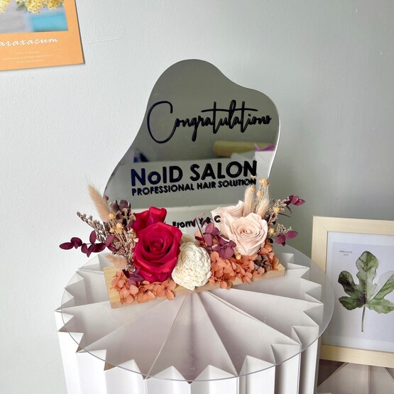 Opening table mirror - Preserved flower 02