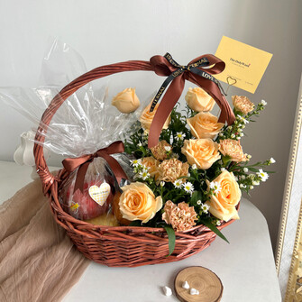 Get Well Soon flower fruit basket 04