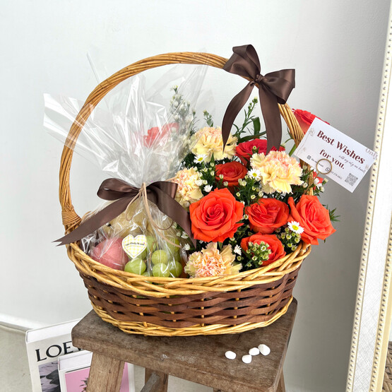 Get Well Soon flower fruit basket 02