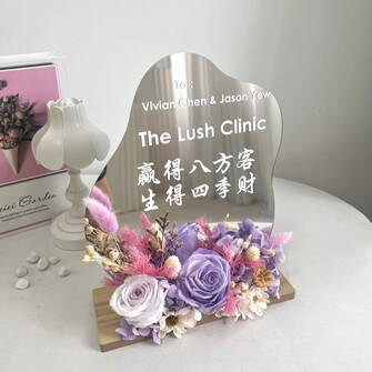 Opening table mirror - Purple pink theme 