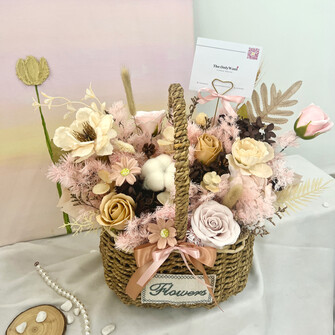 Earth tone  flower basket