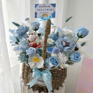 Opening Fortune Cat Basket (Light Blue theme)