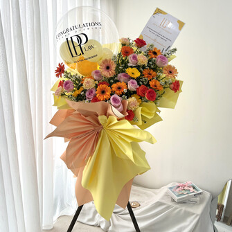 Rich toned opening flower stand