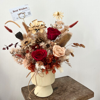 Preserved flower opening vase