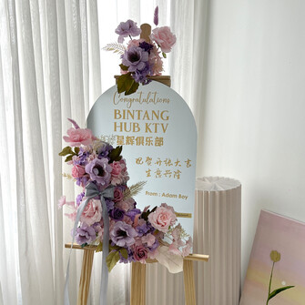 Fairy purple theme opening mirror flower stand