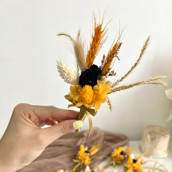 Preserved Flower Corsage - Gold theme