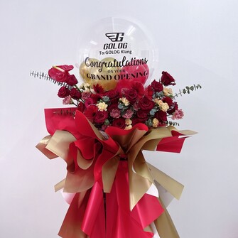 Red Gold opening flower stand